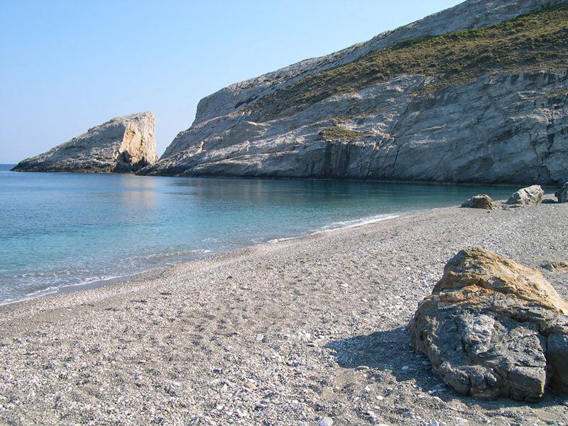 Folegandros best beaches. Katergo beach. Holidays greek islands cyclades.
