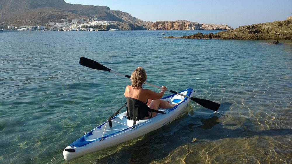 Folegandros activities kayak. Folegandros booking. Beach hotels in cyclades islands.